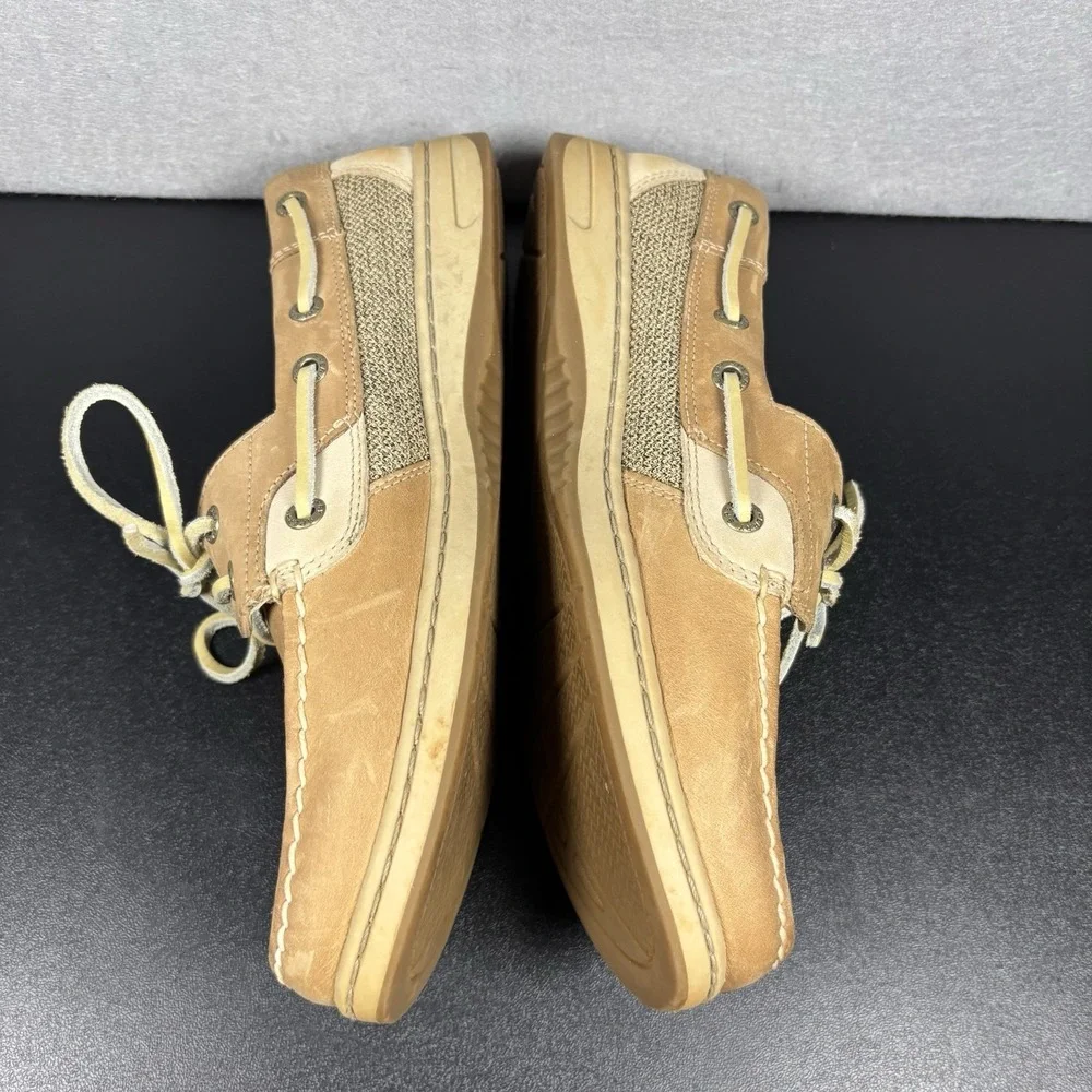 Sperry Top-Sider Bluefish 2 Eye Boat Shoes Womens 7.5W Tan Fabric Upper 9276619